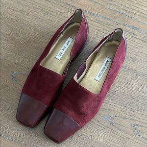 Vintage Ann Marino Burgundy Leather and Suede Women's Shoes Size 7.5